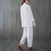 Women Vintage Cotton Linen Casual Shirts Chinese Style Vintage Solid Color Loose Female Long Sleeve Tops