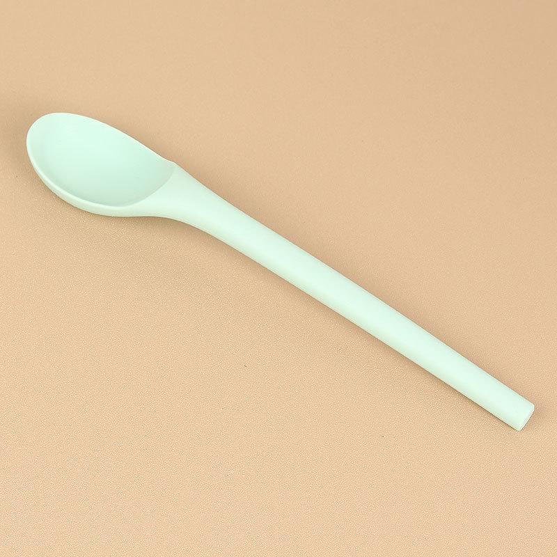 Silicone Integrated Tableware Heat Resistant Kitchen Spoons Nonstick Kitchen Mixing Flatware Kitchenware Soup Spoon Dining Bar
