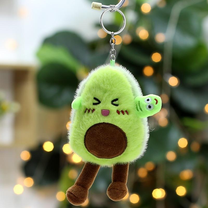 

Cute Cute Fruits Can Be Used To Pull Strawberry Pendant Plush Toy Doll Apple Avocado Bag Hanging Keychain 15cm