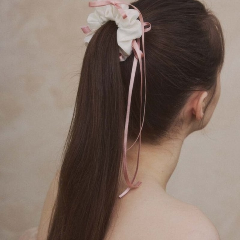 

белый резинка-скранч с лентами white