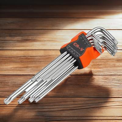 9 szt. Zestaw kluczy gwiazdkowych Torx Klucze imbusowe Klucz sześciokątny Zestaw kluczy Gwiazdkowy śrubokręt typu L Dwustronny Narzędzie ręczne do napraw