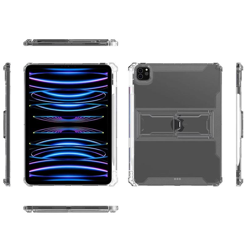 For iPad Pro 11inch (M4/M5) Case 2024/2025 Release with Kickstand/Stylus Pencil Holder Slot Soft TPU Clear Back Cover Protective