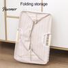 Easy Clean Laundry Hamper Basket with Wooden Handles, Cotton And Linen Large Space Saving Bag Basket, Storage Foldable Organizer for Families