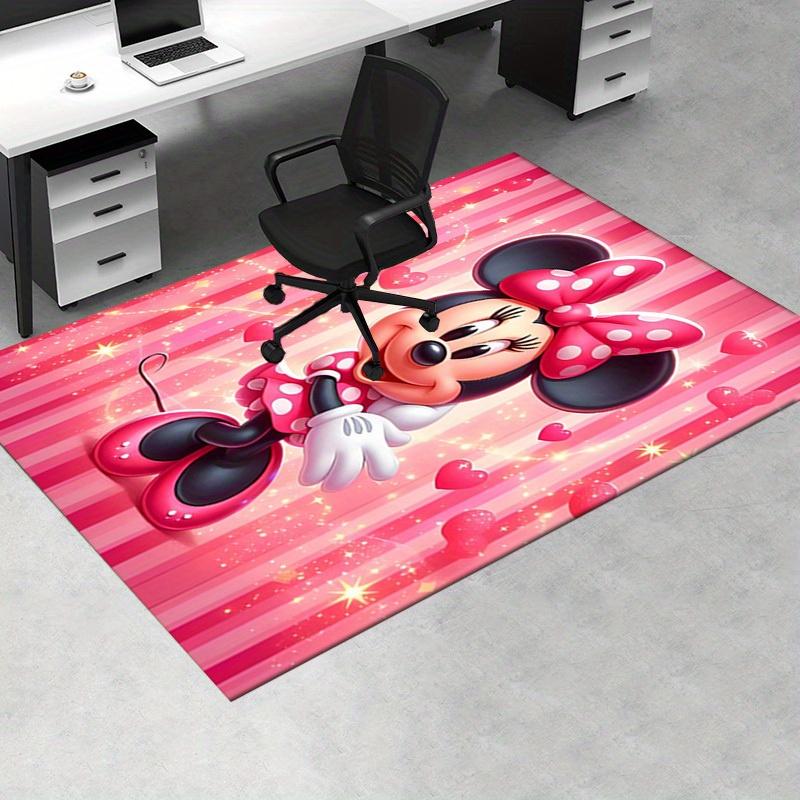 1pcOffice Carpet, Desk Mat, Gift for Home Decor, Minnie Mouse Theme Rug, Soft and Warm Floor Covering