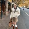 Lamb Wool Big Fur Collar Women's Short High-end Sense of Socialite Temperament Small Winter Down Cotton Coat