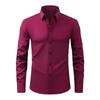 Herren Langarm Slim Fit Hemd mit Knöpfen Uni Schwarz