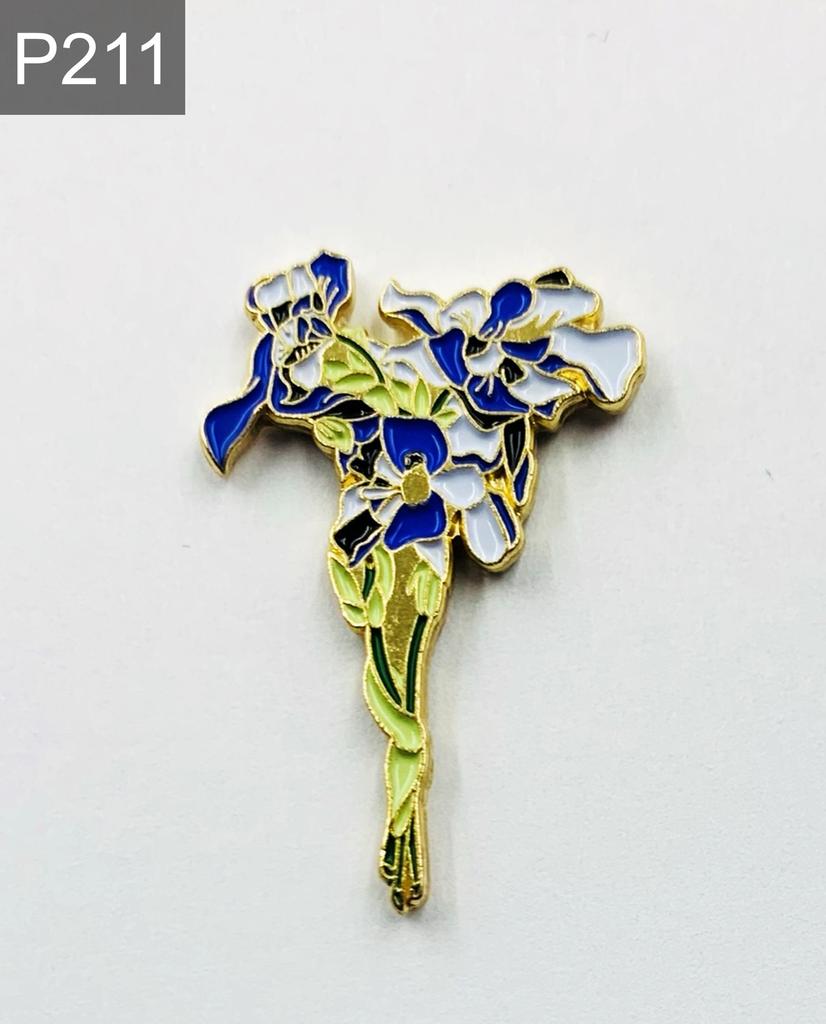 New Enamel Pin Flower Perennial / Bunch Spring Summer Metal Pin Gift Birthday 1 Piece