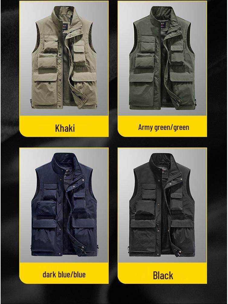 Men's Multi-pocket Outdoor Sports Vest for Fishing, Photography, and Casual Wear