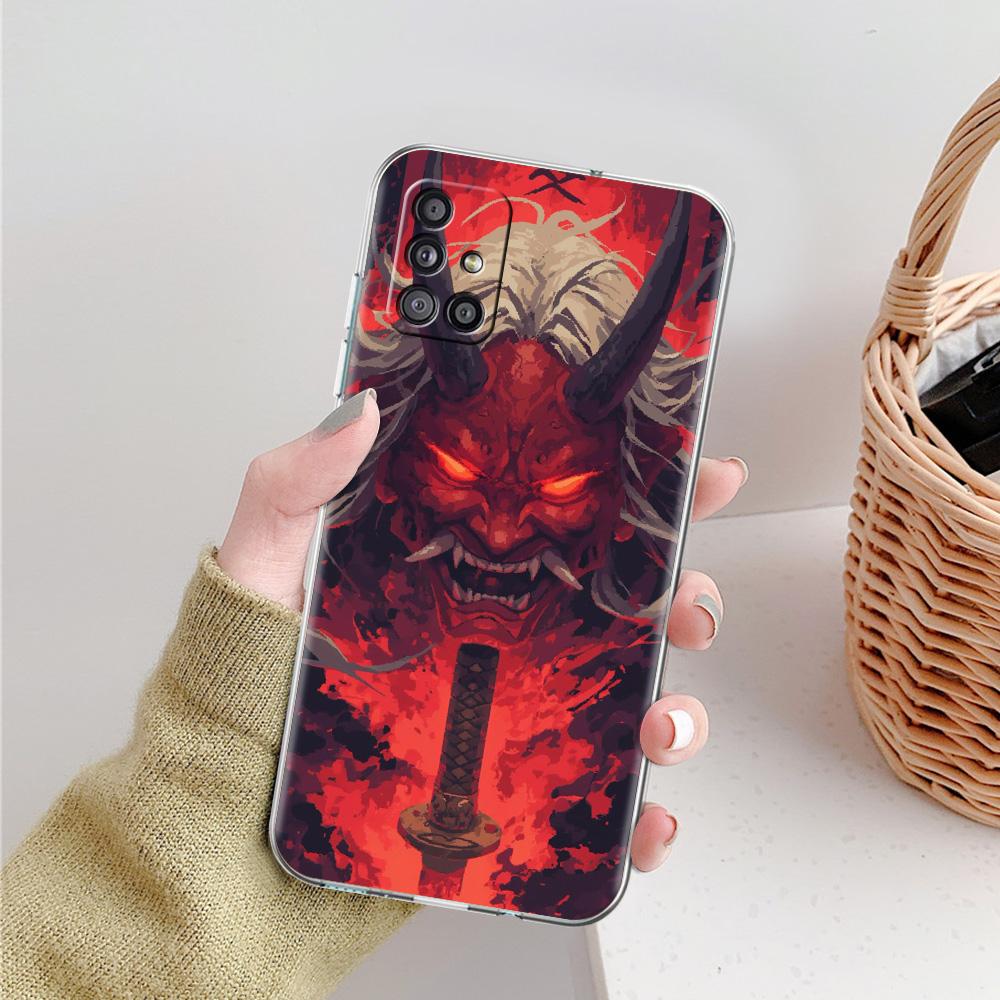 Phone Case For Samsung A15 A13 A35 A55 A51 A71 A41 A31 A21S A05 A17 A23 A25 A33 A53 A73 5G A07 4G Cover Japan Ghost Face Samurai