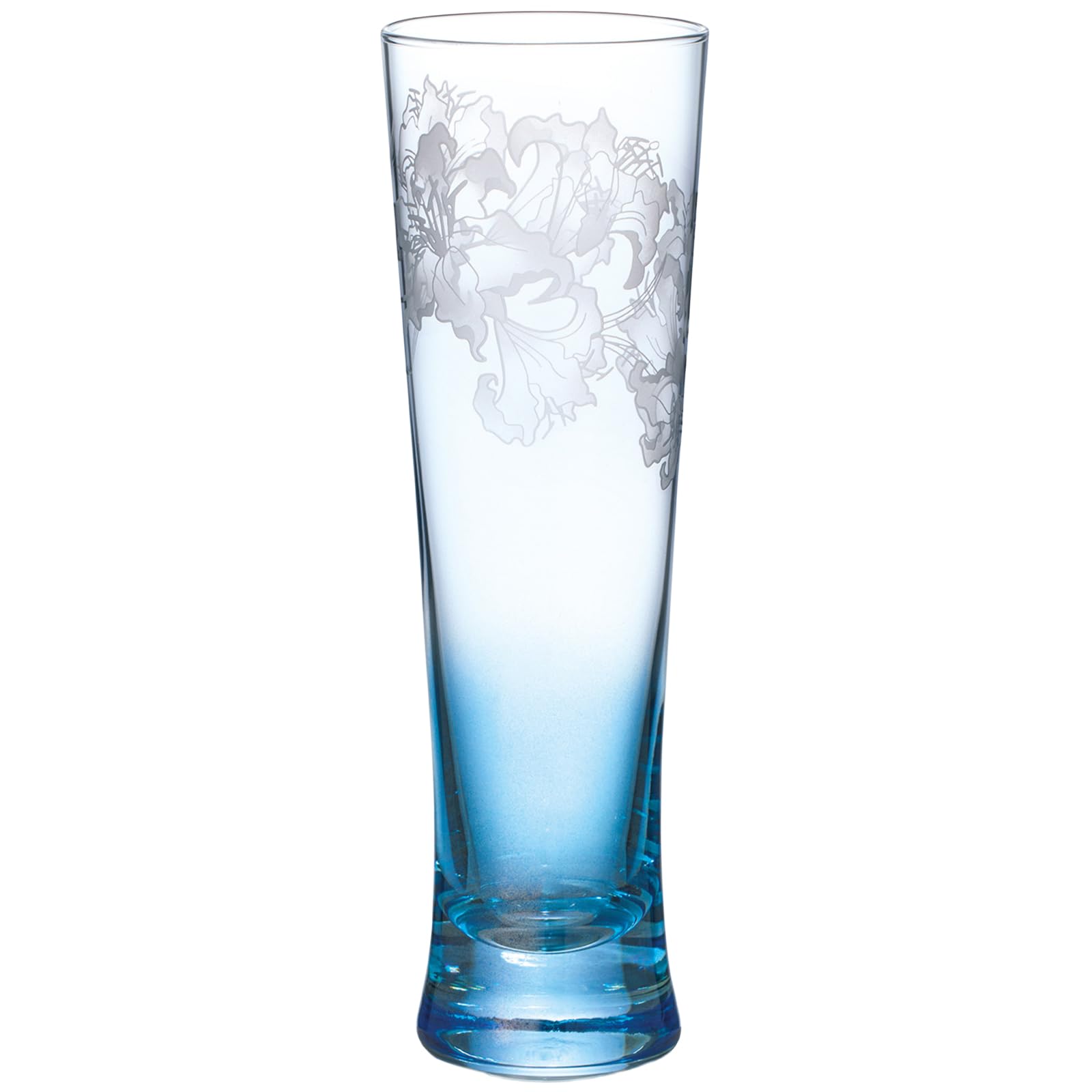 

Otsuka Glass Bouquet Beer Glass, Approx. 290ml, Pilsner, Narrow, Casablanca Blue, Made in Japan, 38S102
