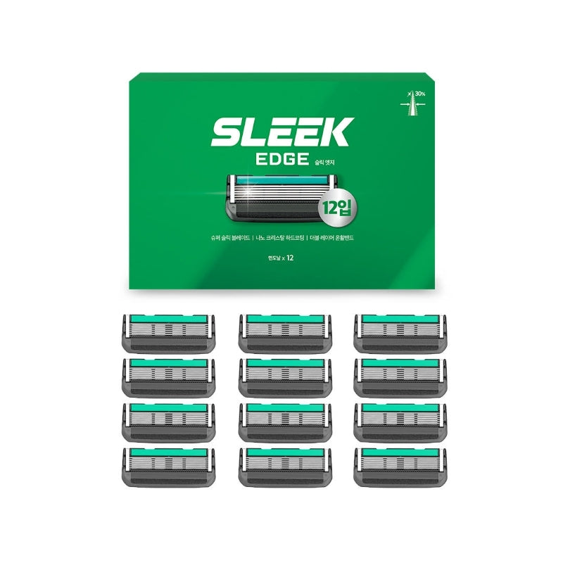 Набор бритвенных станков Dorco Sleek Edge: 1 ручка + 10 сменных кассет / Кассета 12 шт. Cartridge 12Pcs