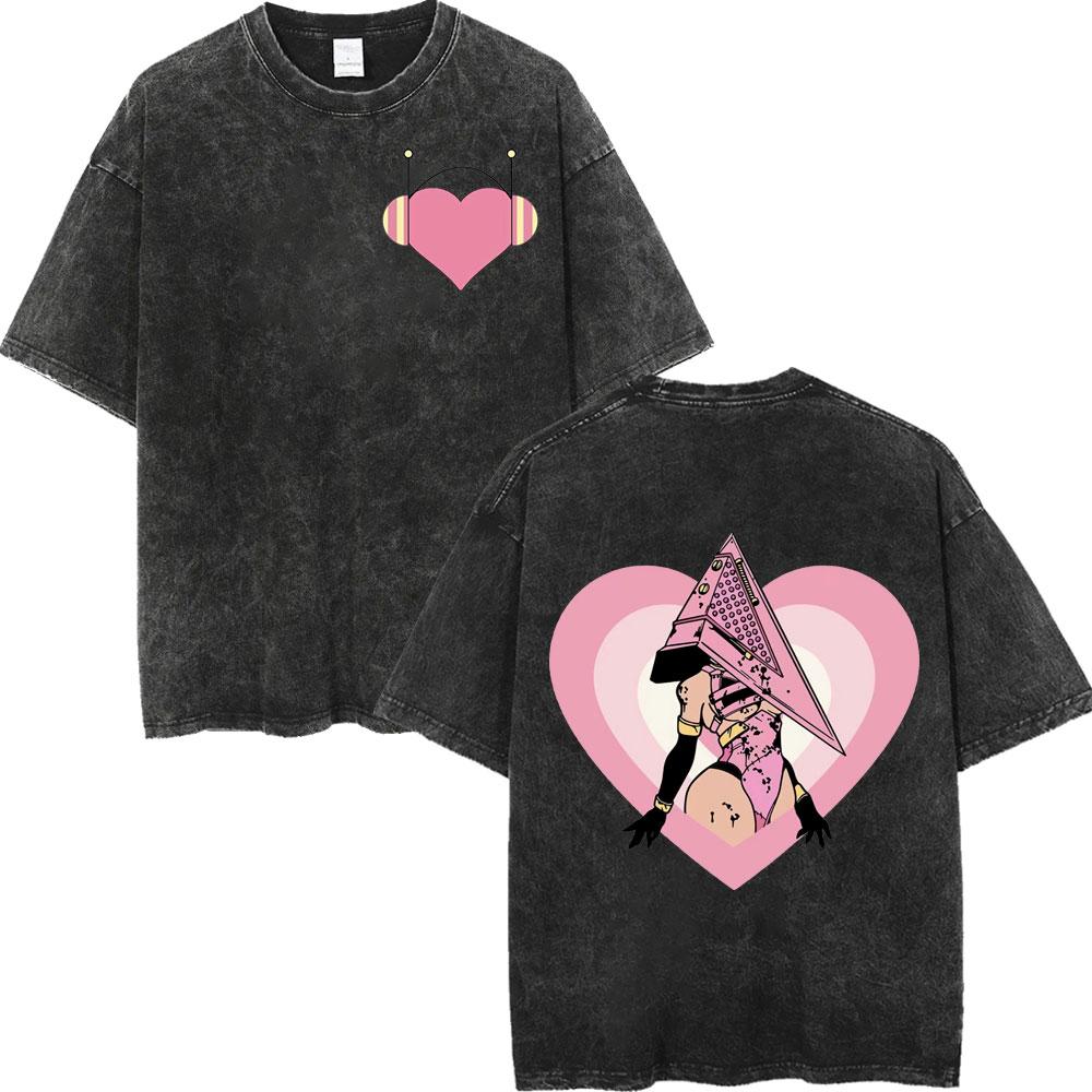 Hororová hra Silent Hill 2 Grafické tričko Pánské Dámské Gotické Vintage Prané tričko Ležérní Volná Trička s krátkým rukávem