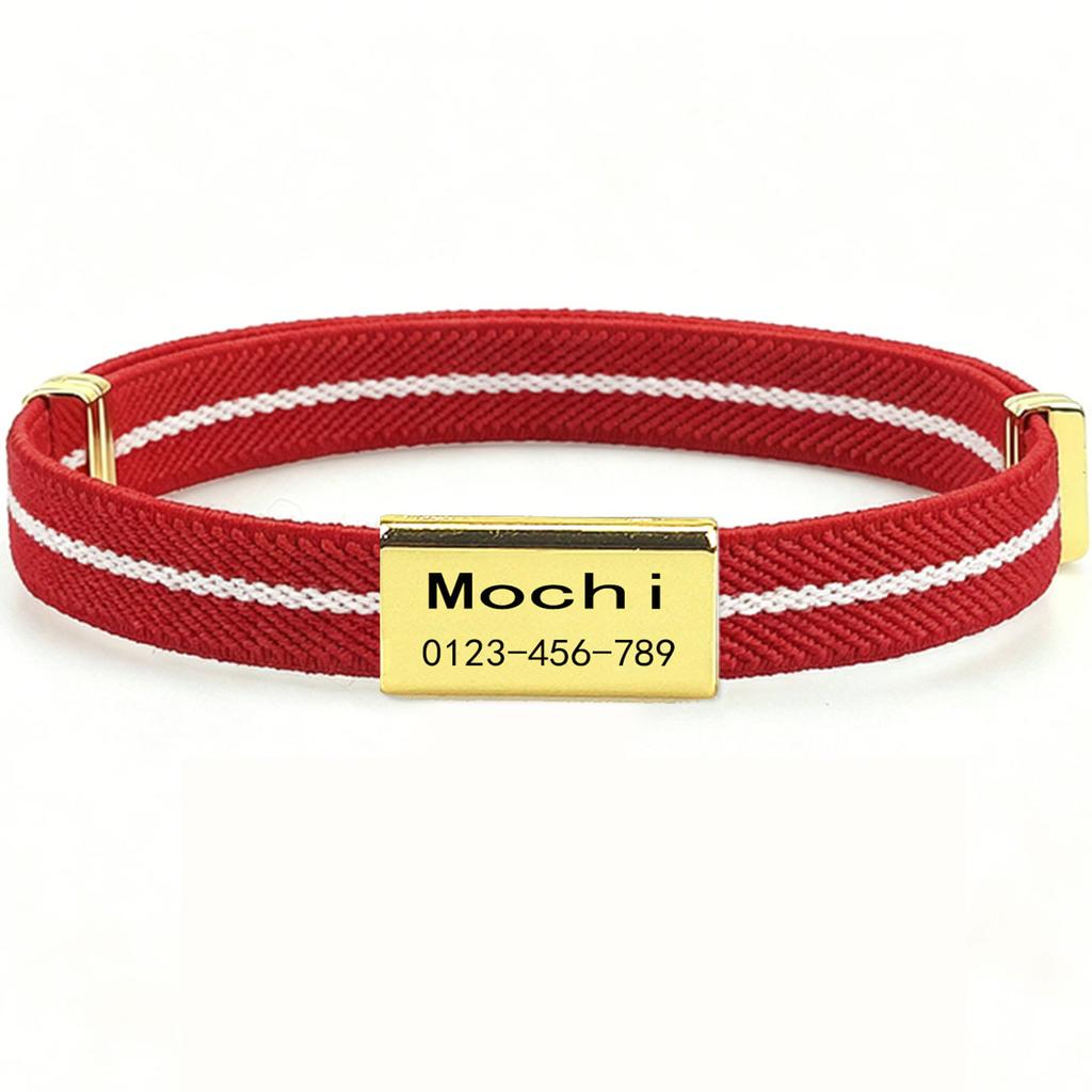 Personalized Customized Cat Collar with Metal Name Tag Pet ID Anti-lost Breakaway Elastic Small Dog Kitten Striped Cute Necklace