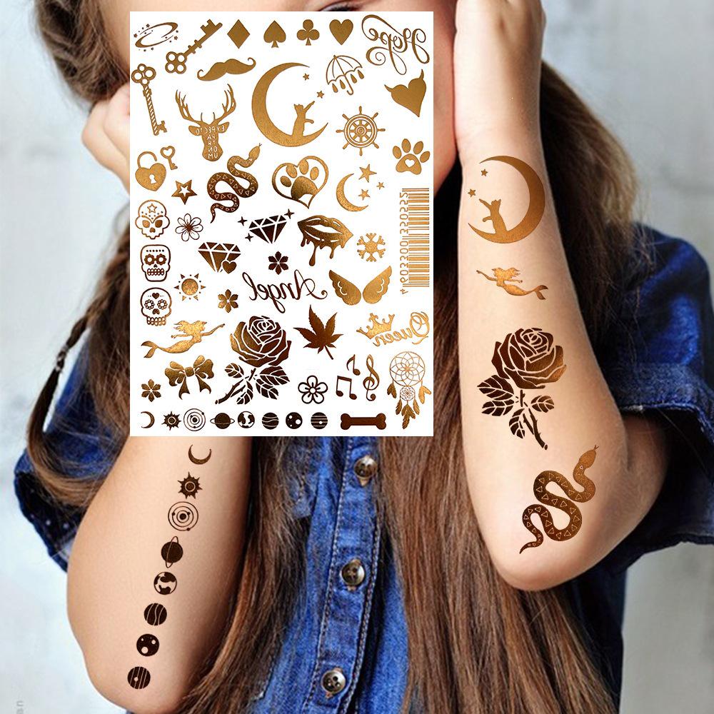 Nuevas Pegatinas Temporales de Tatuaje con Estampado en Caliente de Henna Transfronterizas para Mano, Pie y Brazo