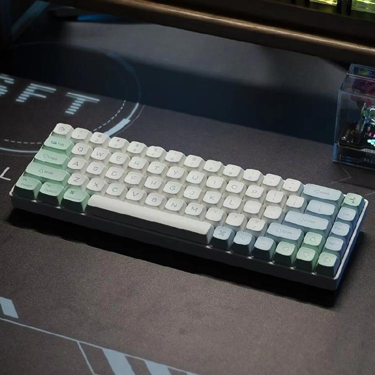 137PCS XDA PBT Keycaps with Heat Sublimated  Ice Mint Theme for Mechanical Keyboard Enthusiasts