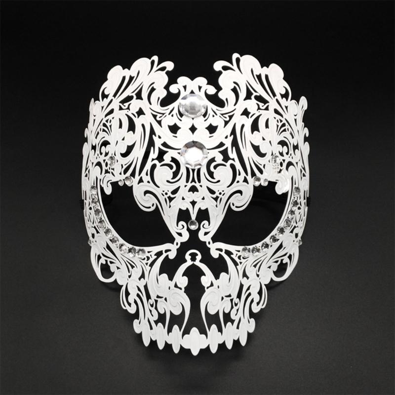 Zarte Vollgesichts-Diamant-Metallmaske Personalisierte Vollgesichts-Metallmaske mit Diamantdetails für Party und Halloween