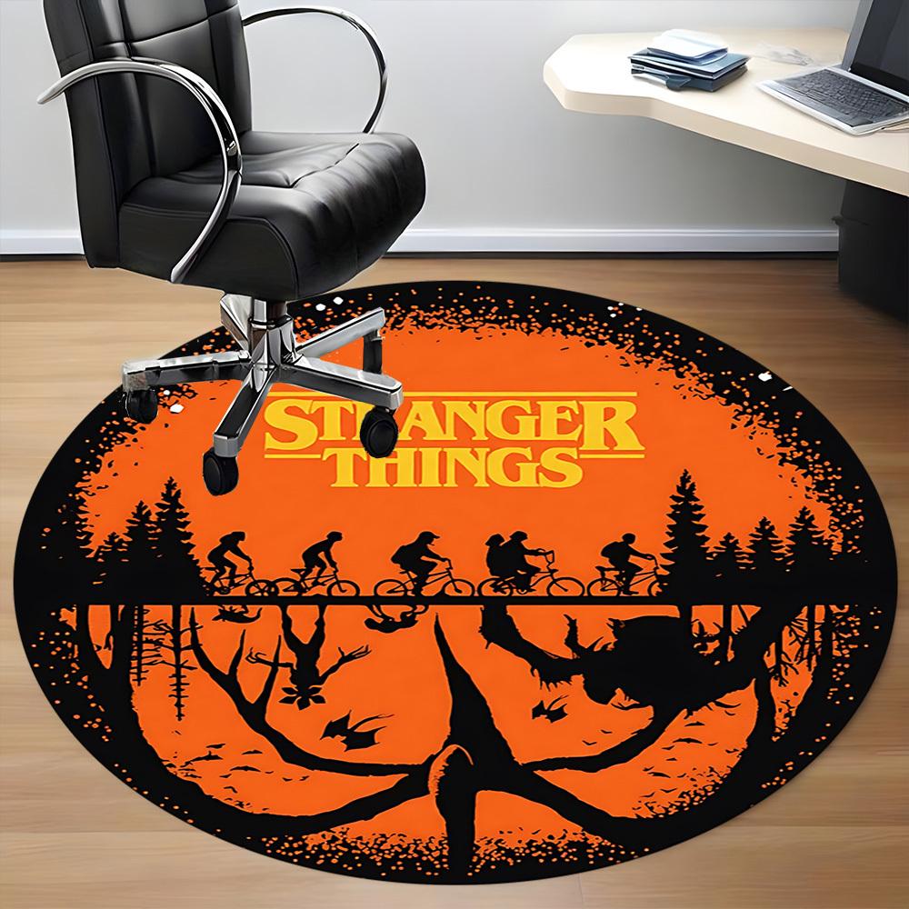 1pc Stranger Things Chair Carpet for Office, Non Slip, Soft and Durable Office Rug for Interior Decoration