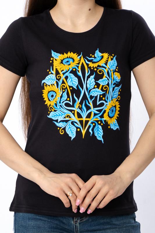 Patriotic Tee (Women) – Ukrainian Emblem with Floral Symbolism, Summer, 8188-001-33-Y-2 HC