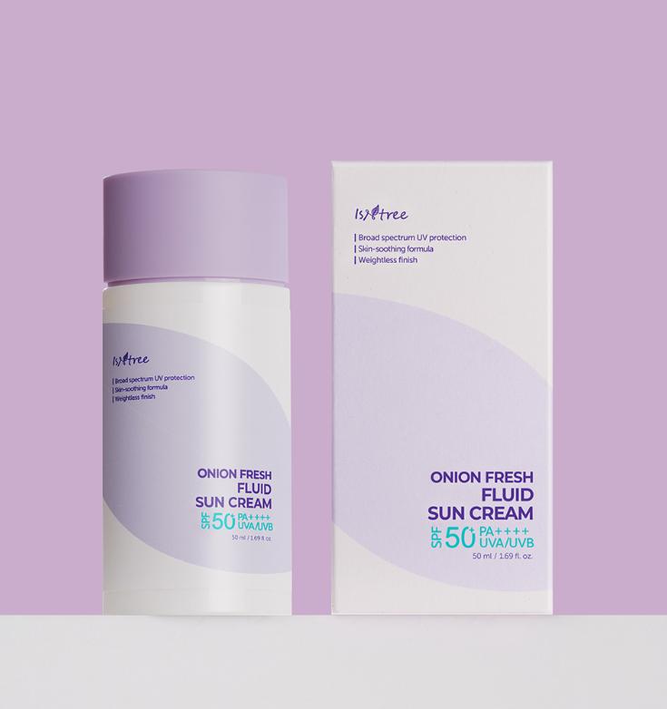 ISNTREE Onion Fresh Fluid Sun Cream 50ml | SPF50+ Lightweight Soothing Sunscreen