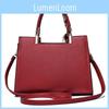 Stylish Large Atmospheric Red Pu Woven Bag For Middle-aged Women With Elegant Wedding Style