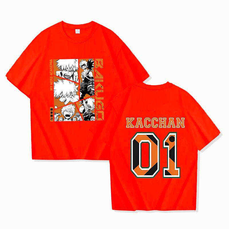 New Anime Bakugou Katsuki Printing T Shirts Unisex Fashion Short Sleeve T Shirt Women Summer Casual Loose T-shirt