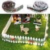 Christmas Tree Fences Miniature Fence Christmas Tree Wooden Fairy Garden Accessories With LED Light Small Fence Props