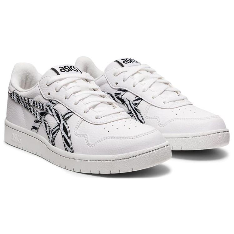 Asics Japan S Synthetic Leather Low-Top Skate Shoes Women Sneakers White Black 1202A075-100