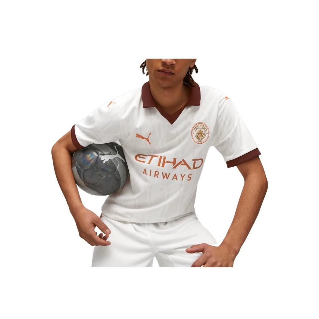 Puma Letter Print Polo Short Sleeve Soccer Jersey Men Tops White 770449-02