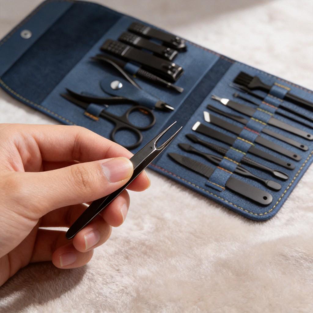 Kit de Cuidado para Unhas 16 Peças Conjunto de Manicure em Aço Inoxidável Para Uso Doméstico