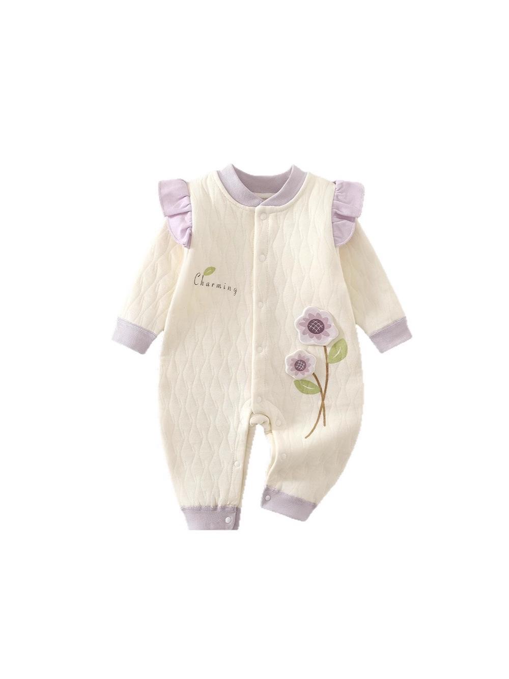 

Детский стеганый теплый ромпер - Наряд для новорожденных класса А для прогулок весной, осенью и зимой 90cm