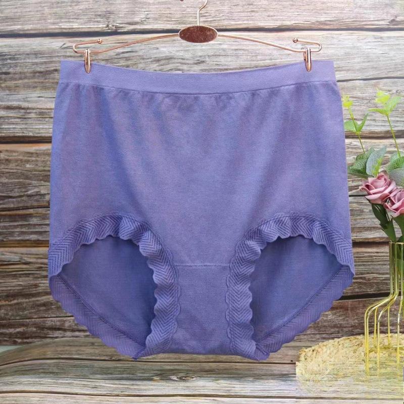 

Бесшовные трусики с высокой талией, женские трусы для веса 100 кг, большие размеры, однотонные трусы для мальчиков onesize темно-фиолетового