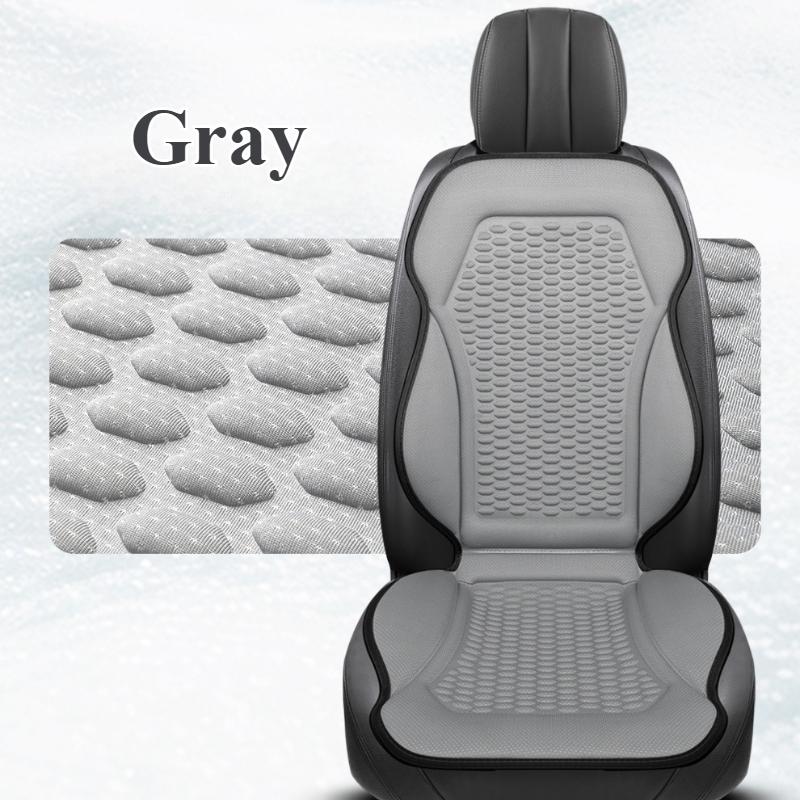 

3D Textured Breathable Cooling Summer Car Seat Cushions,Ice Silk Fabric Front Dual-Seat Pads, Easy Installation No Straps Need Polyester&Four Seasons серый