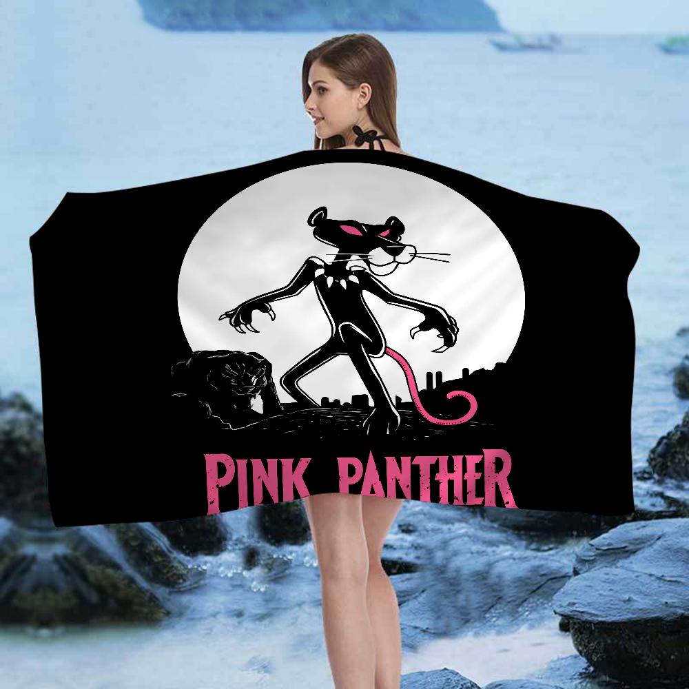 The P-Pink P-Panther Anime Beach Swimming Towel Soft Absorbent Washcloth Children's Gifts for Kids Travel Camping Gym