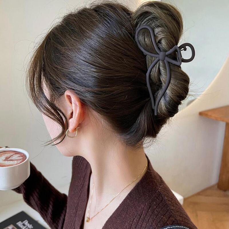 Women s Daily Matte Simple Hairpin Clip A24180_Black