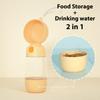 2 in 1 Pet Water Bottle Transparent Easy To Clean Pet Food Containers Plastic with Strap Dog Drinking Bottle Garden