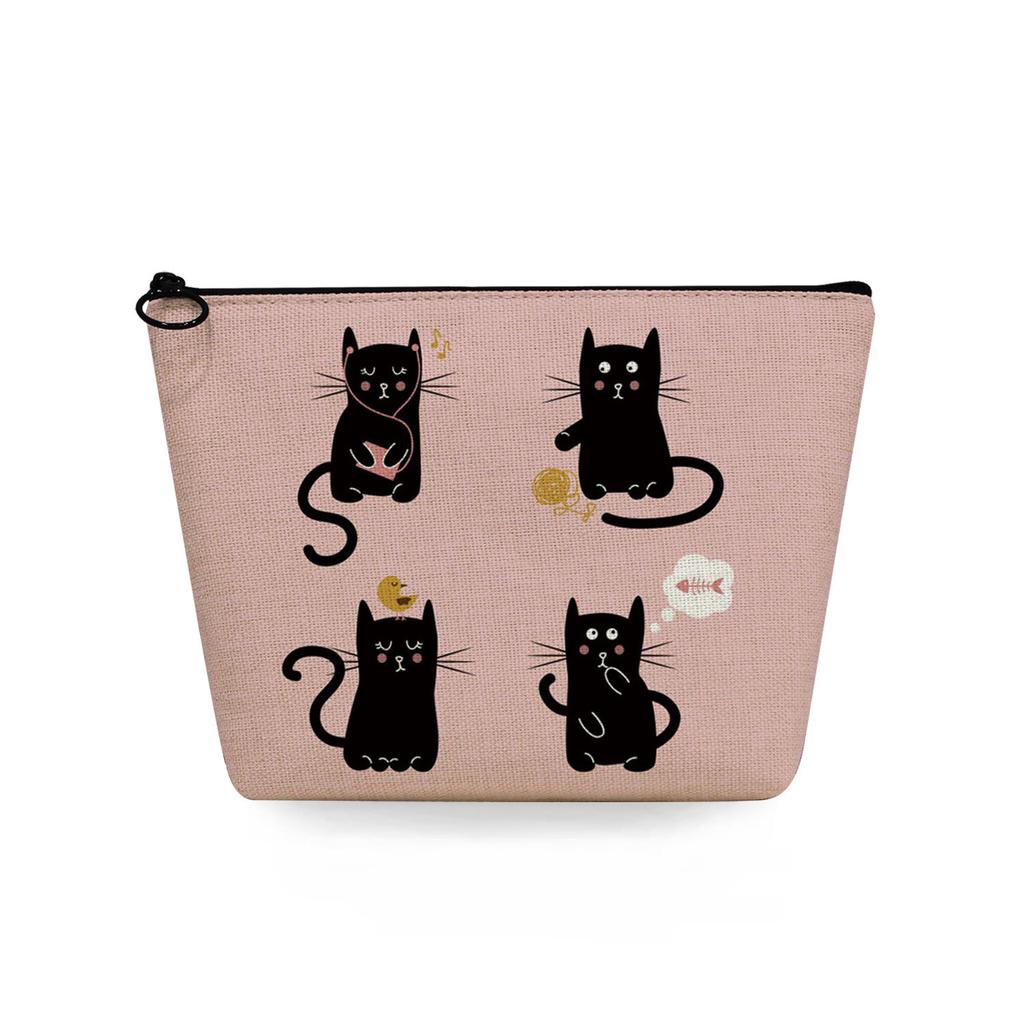 Women Cartoon cat Print Cosmetic Bag Toiletries Organize Travel Storage Case 6868