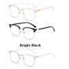 Fashion unisex square Plain glasses for men women Metal frame glasses polygon eyeglasses Gentle Black anti blue light glasses