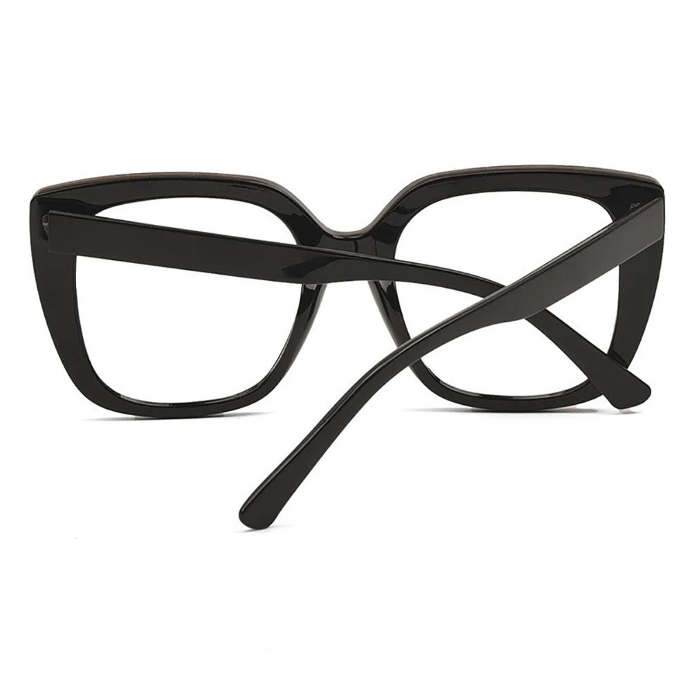 Trendy Women Large Frame Glasses Square Retro Brand Design Colourful Eyeware Anti-blue Light Glasses for Decoration Daily Use