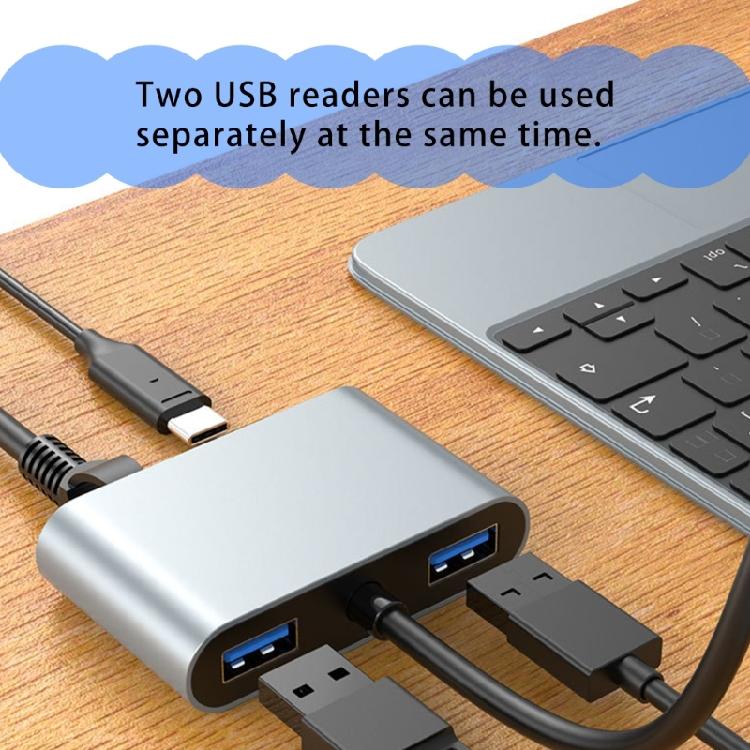 Lightweight Ethernet Converter USB C to RJ45 Adapter with Gigabit Speed and Double USB Port Wide Use PD60W Charging