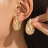 Wide Metal Drop Earrings For Women Vintage Twist Roll Irregular Teardrop Stud Ear Stud Jewelry Party Accessories Gifts For Girls