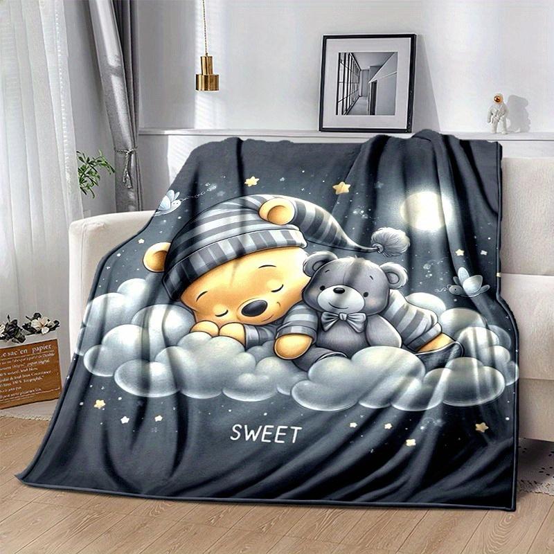 1pc Winnie The Pooh Printing Blanket - Soft, All-Season Throw for Living Room, Bedroom,Personalized Gift with Adorable Cartoon Design