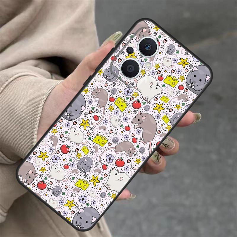 Cute Cartoon Animal Rat Case For OPPO Reno 8T 13F 14F 12F 11F 10 12 13 14 Pro 7 8 Lite OPPO Find X8 X6 X9 Pro Cover