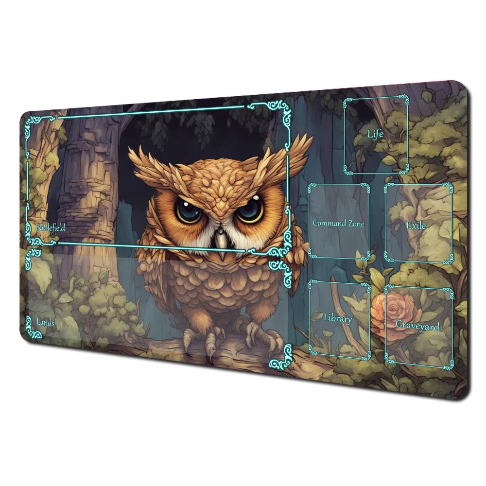Fantasy White Cat anime magic Playmat Card Gaming Mat with zone MTG TCG gathering game mat Desk Mat Commander Battle playmat
