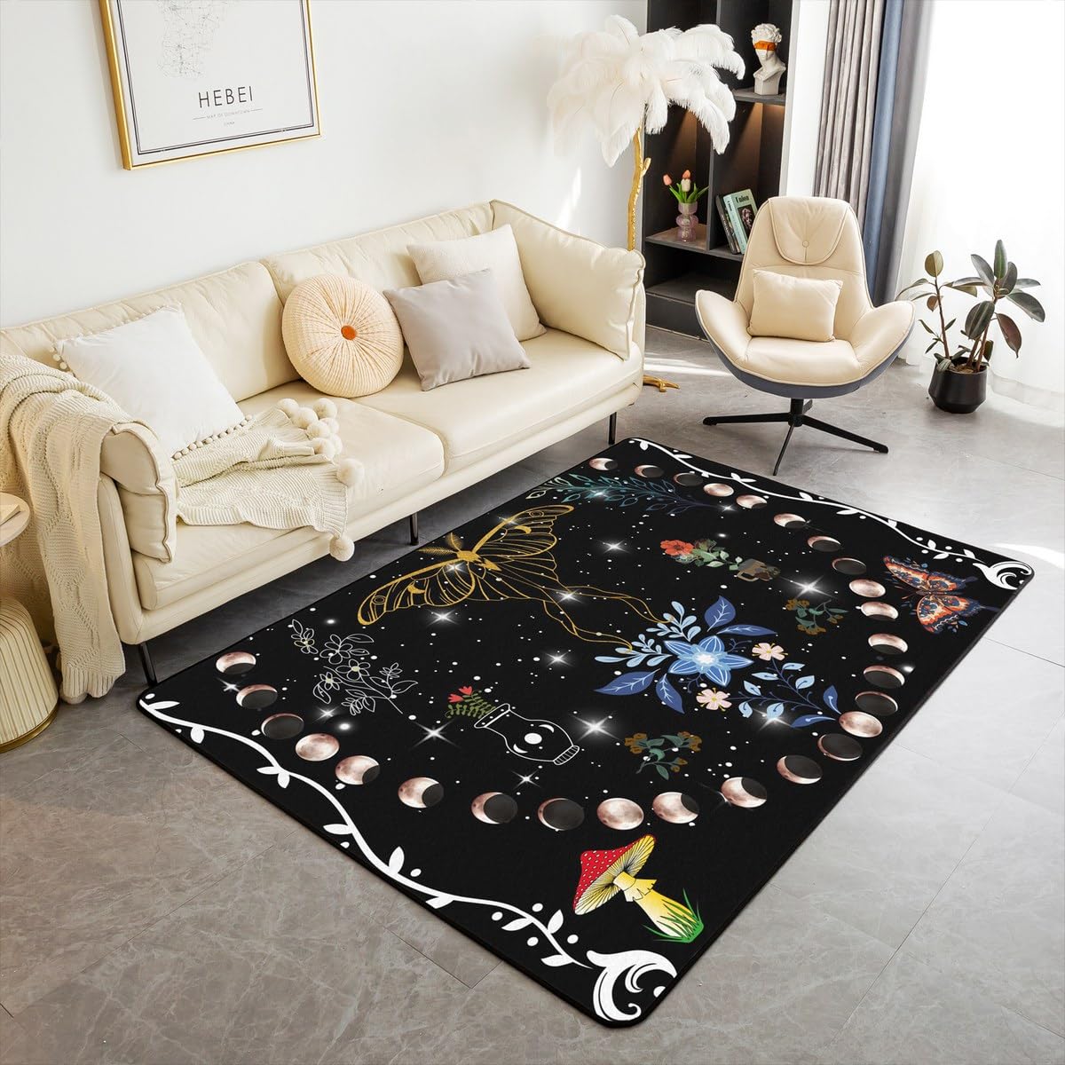 

Erosebridal Cartoon Axolotl Area Rug 5x7 for Kids Boys Girls Bedside, Kawaii Axolotl Indoor Floor Mat Non Slip, Cute Reptiles Fish Sea Weed 160cm x 200cm