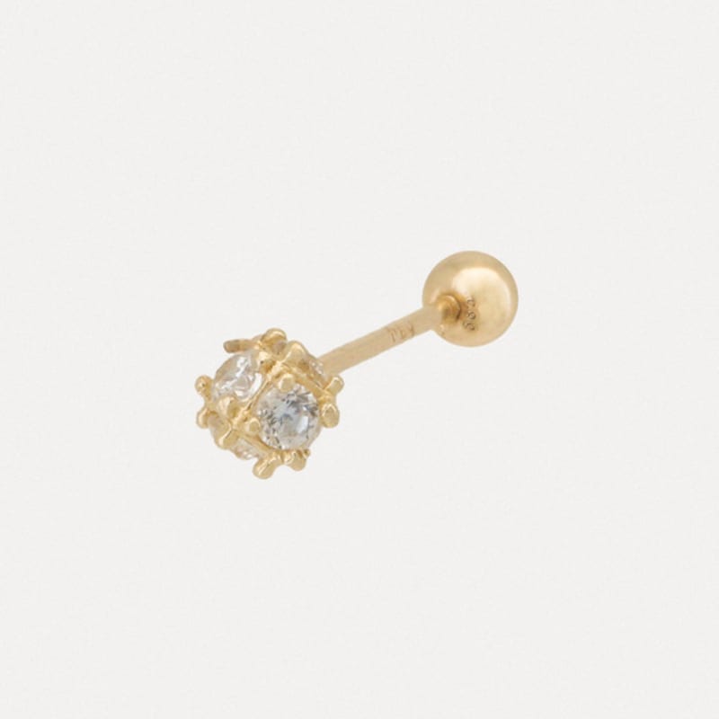 Youngglow 14k Snowball Cubic Piercing