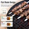 IMEEA Stainless Steel BBQ with Wooden Flat Long for and Outdoor with Storage Skewers, 10-Piece Set, 60cm, Handles, Design, Skewers, BBQ, Camping,