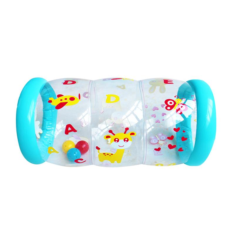 PVC Inflatable Bell Toys for Children Sturdy Inflatable Roller Plaything Colorful Crawling Roll Ball Toy for