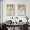 Vintage Alphonse Mucha Classic Artwork Nouveau Art Poster and Prints Canvas Painting Wall Art Pictures for Home Room Decor