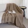 Hollow Grid Knit Blanket – Spring & Summer Wool Cover for Sofa, Office, or Bed.
