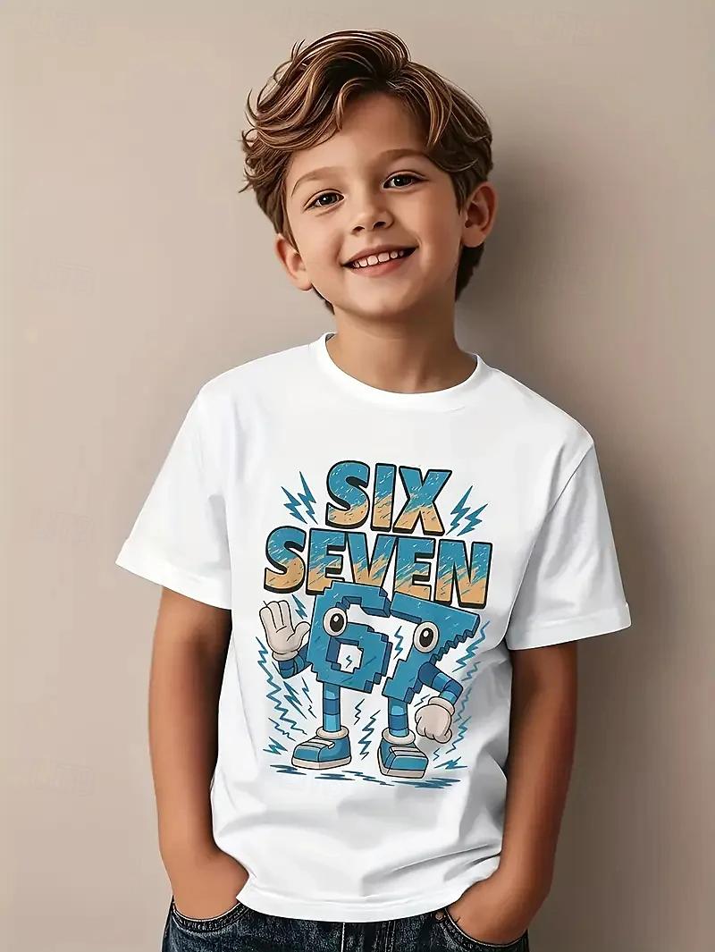 Cotton Kids Boys Teal A Brain Rot 67 Six Seven Funny Gamer Meme for ParentChild Oversized TShirt 67 Funny Y2k Tee Tops 2026 100